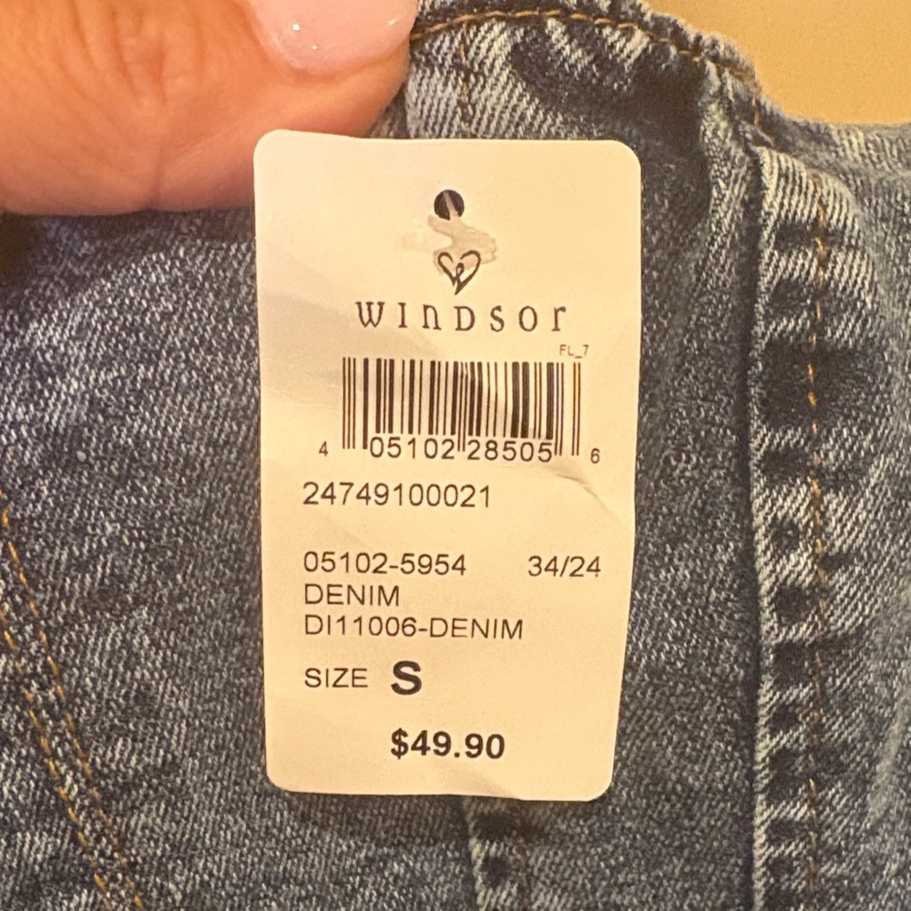 Windsor Denim Mini Dress in Blue - Picture 6 of 6